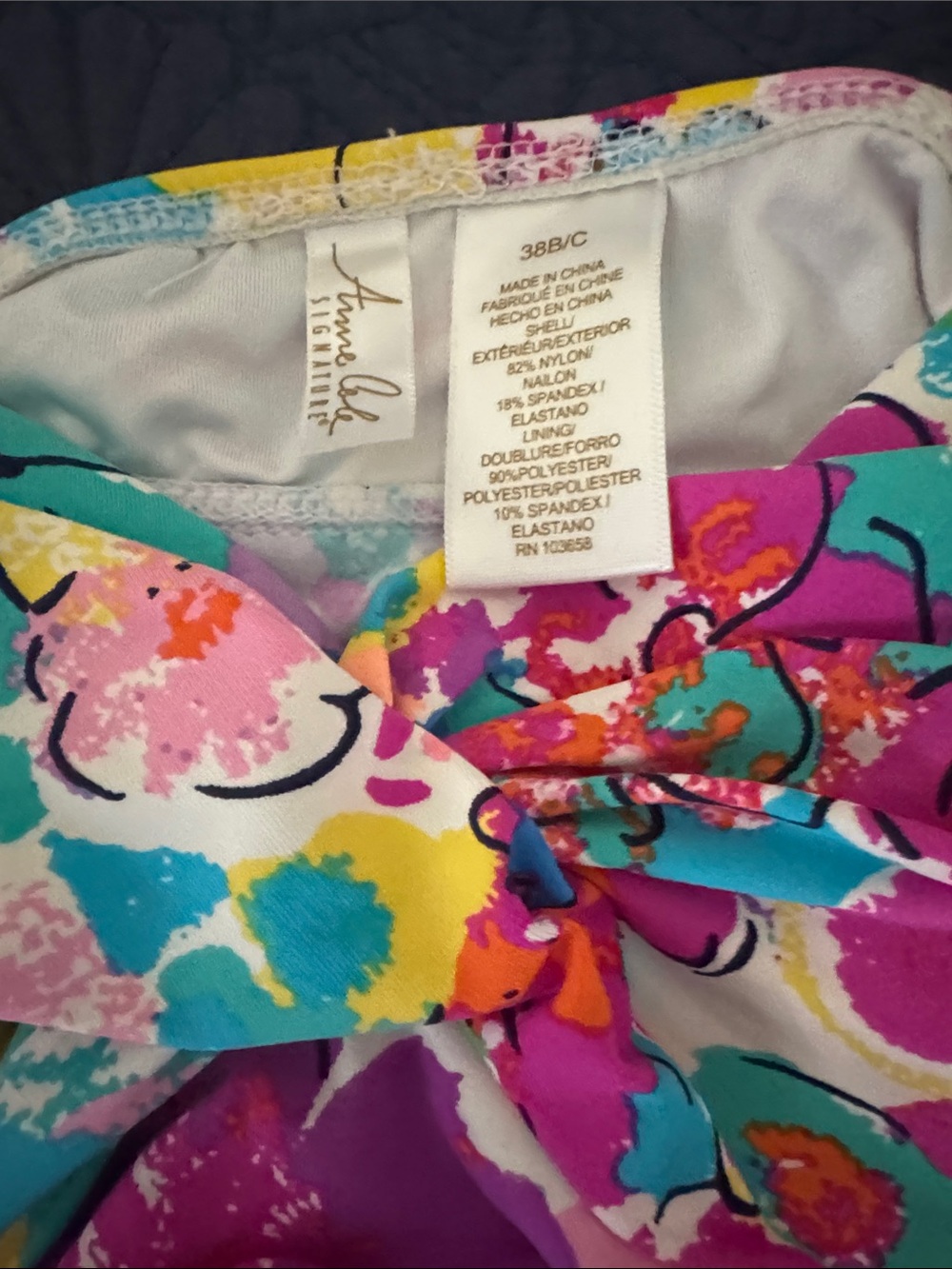 Anne Cole Signature Floral Bikini Top amd bottom - Bright Multicolor